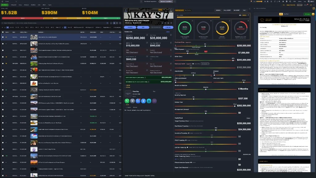 Private equity CRM and deal acquisition dashboard UX design by Aygar Digital