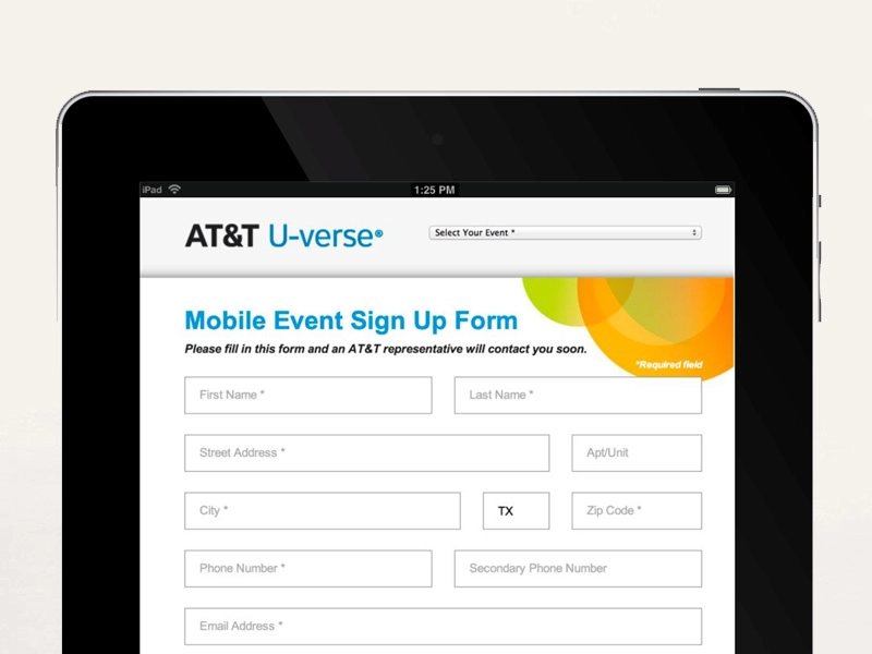 att lead generation ipad app experience project
