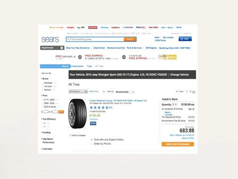 Sears tire conversion experience project